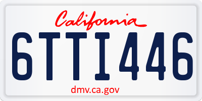 CA license plate 6TTI446
