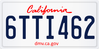 CA license plate 6TTI462