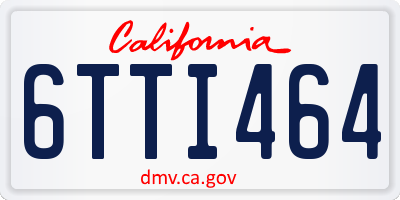 CA license plate 6TTI464