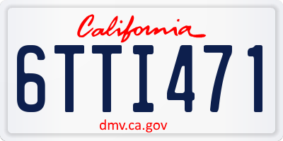 CA license plate 6TTI471