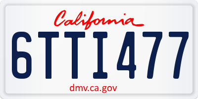 CA license plate 6TTI477
