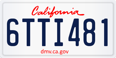CA license plate 6TTI481
