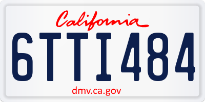 CA license plate 6TTI484