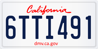 CA license plate 6TTI491