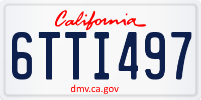 CA license plate 6TTI497