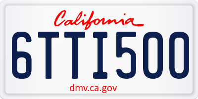 CA license plate 6TTI500