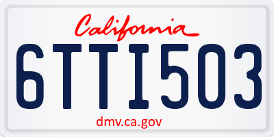 CA license plate 6TTI503