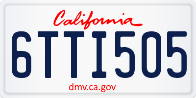 CA license plate 6TTI505
