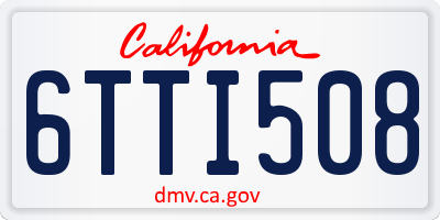 CA license plate 6TTI508