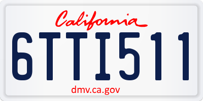 CA license plate 6TTI511