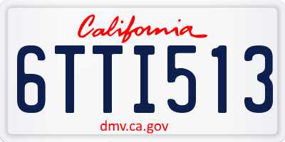 CA license plate 6TTI513