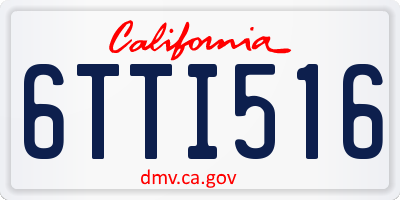 CA license plate 6TTI516