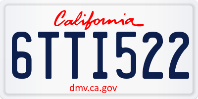 CA license plate 6TTI522