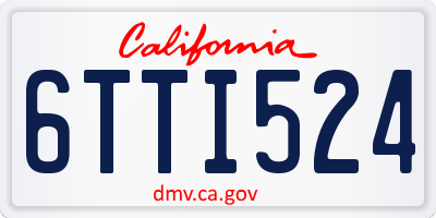 CA license plate 6TTI524