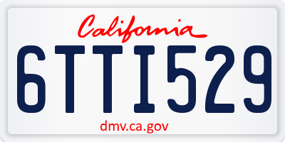 CA license plate 6TTI529