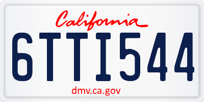 CA license plate 6TTI544