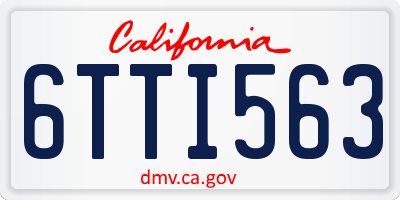 CA license plate 6TTI563