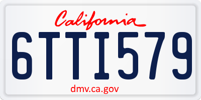 CA license plate 6TTI579