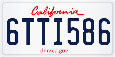 CA license plate 6TTI586