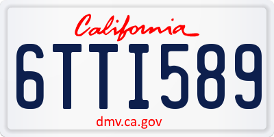 CA license plate 6TTI589