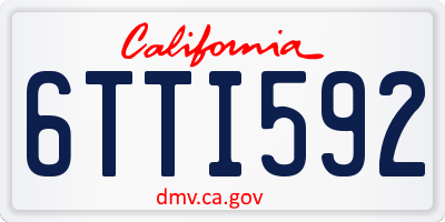 CA license plate 6TTI592