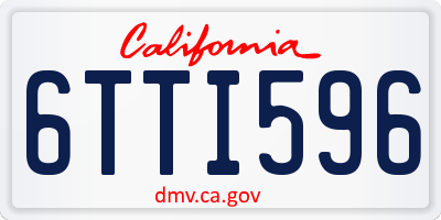 CA license plate 6TTI596