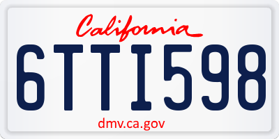 CA license plate 6TTI598