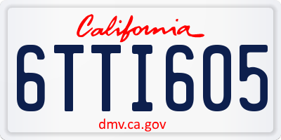 CA license plate 6TTI605