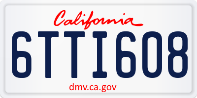 CA license plate 6TTI608