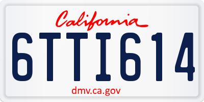 CA license plate 6TTI614