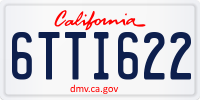 CA license plate 6TTI622