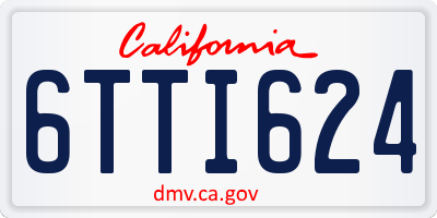 CA license plate 6TTI624