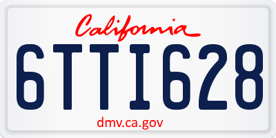 CA license plate 6TTI628