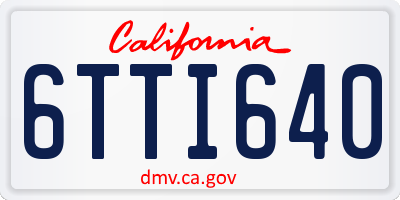 CA license plate 6TTI640