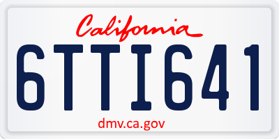 CA license plate 6TTI641