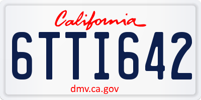 CA license plate 6TTI642