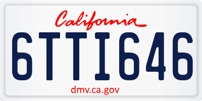 CA license plate 6TTI646