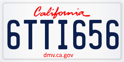 CA license plate 6TTI656