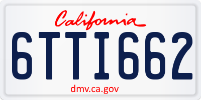 CA license plate 6TTI662