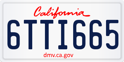 CA license plate 6TTI665