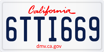 CA license plate 6TTI669