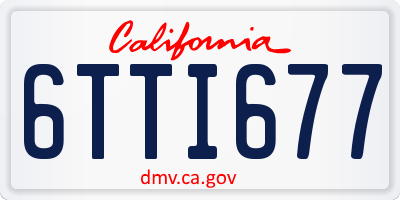 CA license plate 6TTI677