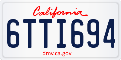 CA license plate 6TTI694