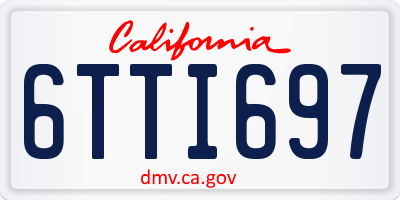 CA license plate 6TTI697
