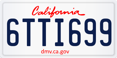 CA license plate 6TTI699
