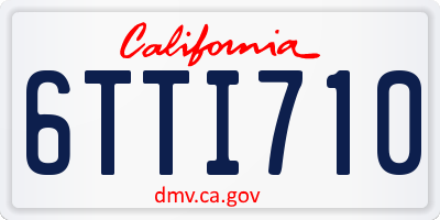 CA license plate 6TTI710