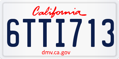 CA license plate 6TTI713