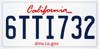 CA license plate 6TTI732