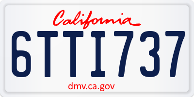 CA license plate 6TTI737