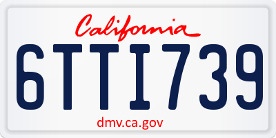 CA license plate 6TTI739